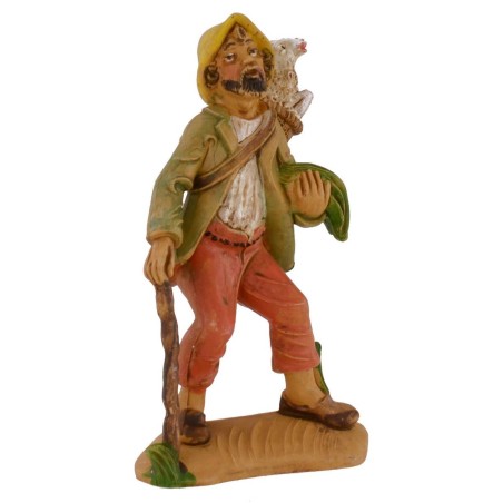 Pastor con zurrón y oveja lux 12 cm en pvc Mundo