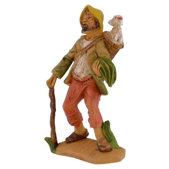 Pastor con zurrón y oveja lux 12 cm en pvc Mundo