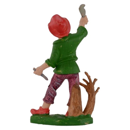 Boscaiolo con falcetto 10 cm in pvc Mondo Presepi