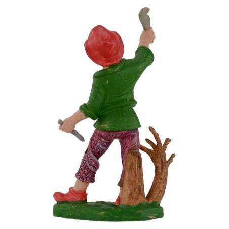 Boscaiolo con falcetto 10 cm in pvc Mondo Presepi