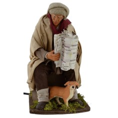 Man who reads the newspaper in motion series 30 cm