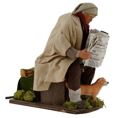 Man who reads the newspaper in motion series 30 cm