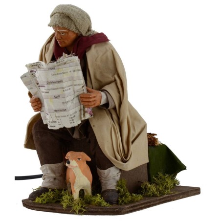 Man who reads the newspaper in motion series 30 cm