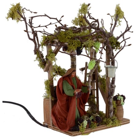 Recolectora de uvas en movimiento 12 cm Mundo Pesebre