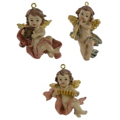 Set di 3 puttini da appendere in resina 5 cm Mondo Presepi