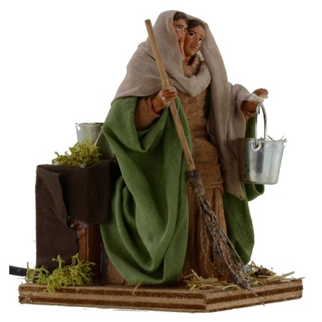 Mujer barriendo en movimiento serie 12 cm Mundo