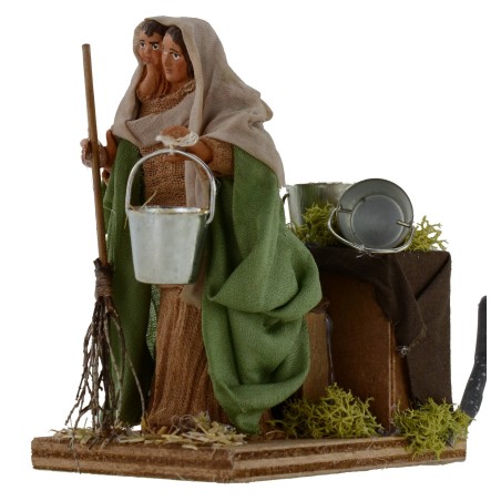 Woman sweeping in series series 12 cm