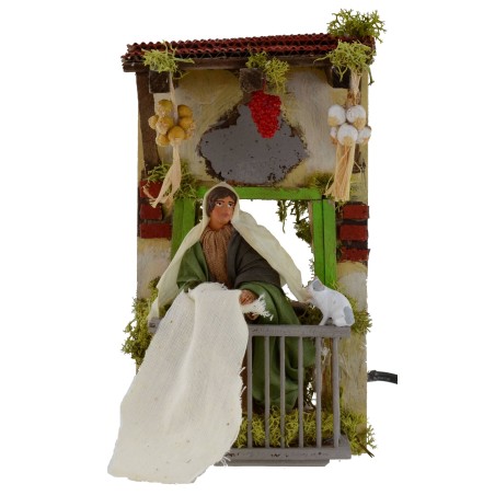 Woman who blossoms over the balcony in series 12 cm