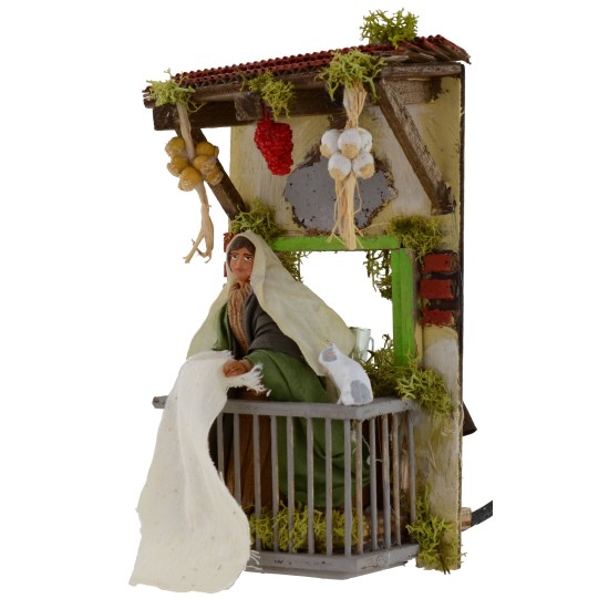 Woman who blossoms over the balcony in series 12 cm