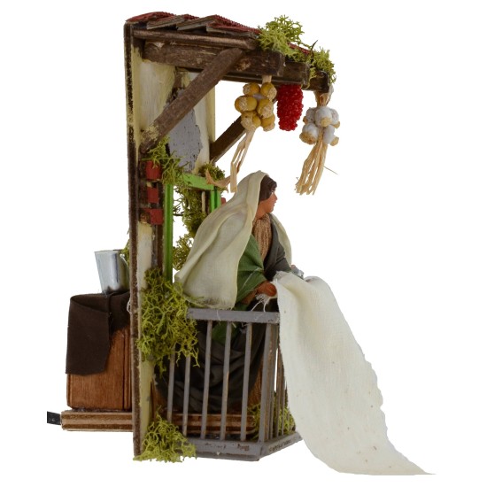 Woman who blossoms over the balcony in series 12 cm