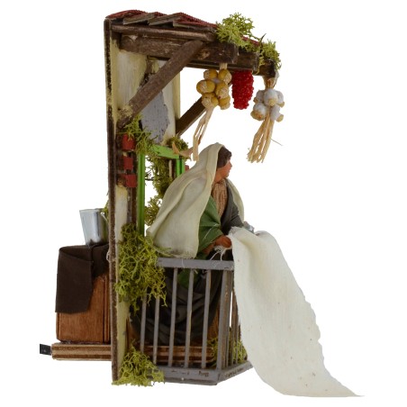 Woman who blossoms over the balcony in series 12 cm