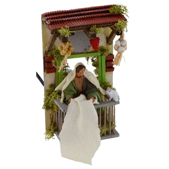 Woman who blossoms over the balcony in series 12 cm