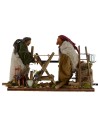 Pareja de leñadores árabes en movimiento serie 14 cm