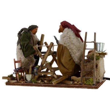 Coppia di boscaioli arabi in movimento serie 14 cm Mondo Presepi