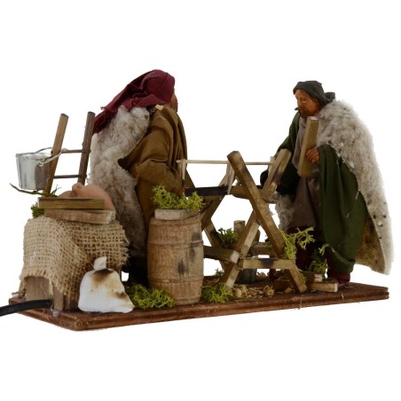 Coppia di boscaioli arabi in movimento serie 14 cm Mondo Presepi