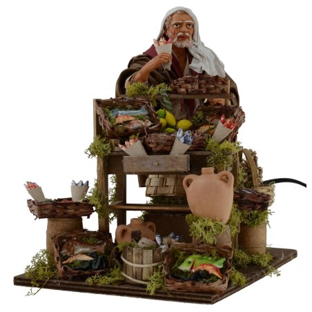Pescivendolo in movimento 25 cm Mondo Presepi
