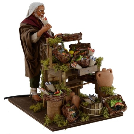 Pescivendolo in movimento 25 cm Mondo Presepi