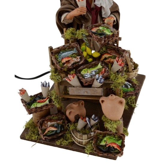 Pescivendolo in movimento 25 cm Mondo Presepi