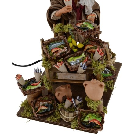 Pescivendolo in movimento 25 cm Mondo Presepi