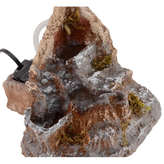 Working stream with fountain in resin cm 17,5x19x15 h