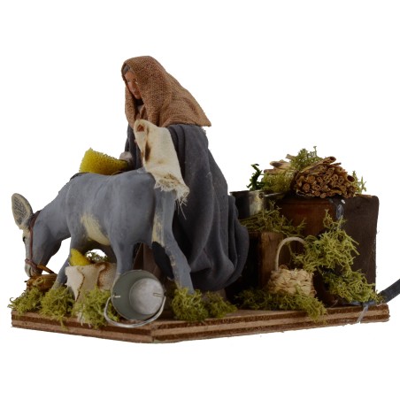 Man who strives donkey in series 12 cm