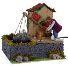 Pescador con balancín en movimiento serie 10 cm Mondo Presepi 2