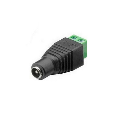 Adaptador hembra 5,5x2,1 mm con terminales de tornillo