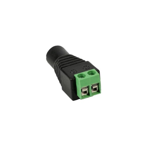 Adaptador hembra 5,5x2,1 mm con terminales de tornillo