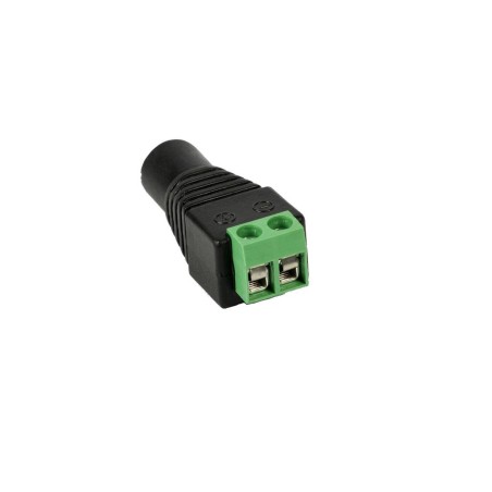 Adaptador hembra 5,5x2,1 mm con terminales de tornillo