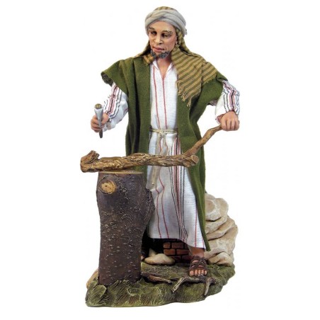 Leñador Oriental 30 cm en movimiento Mundo Pesebres