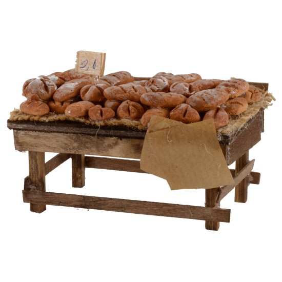 Wooden bench with bread cm 9x6, 5x4, 5 h for statues from 10-12
