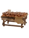 Banco de madera con pan cm 9x6,5x4,5 h para estatuas de 10-12 cm