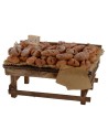 Banco de madera con pan cm 9x6,5x4,5 h para estatuas de 10-12 cm