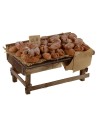 Banco de madera con pan cm 9x6,5x4,5 h para estatuas de 10-12 cm