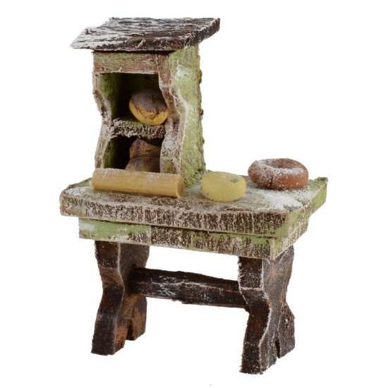 Banco da lavoro di un fornaio cm 4x2,5x5,5 h per statue da 6 cm