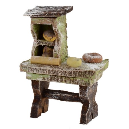 Banco da lavoro di un fornaio cm 4x2,5x5,5 h per statue da 6 cm