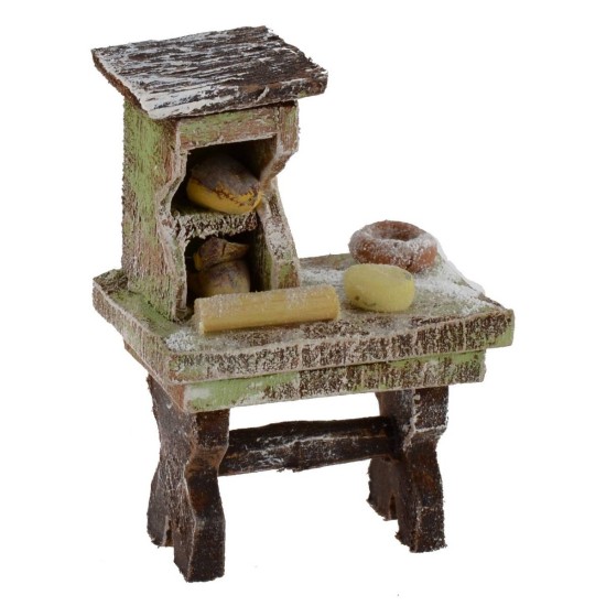 Banco da lavoro di un fornaio cm 4x2,5x5,5 h per statue da 6 cm