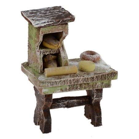 Banco da lavoro di un fornaio cm 4x2,5x5,5 h per statue da 6 cm