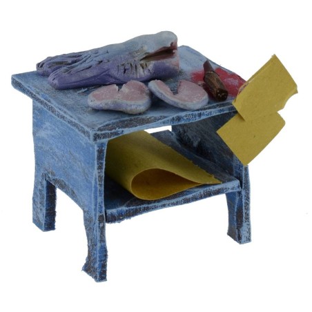 Banco de madera con pez de 6,5x5,5x7 cm de altura para