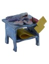 Banco de madera con pescado de 6,5x5,5x7 cm de altura para