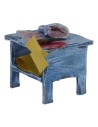 Banco in legno con pesce cm 6,5x5,5x7 h per statue da 12 cm