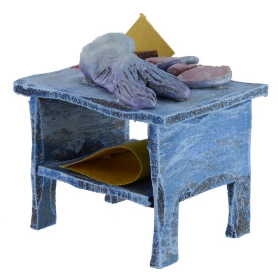 Banco de madera con pez de 6,5x5,5x7 cm de altura para