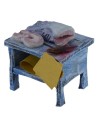 Banco de madera con pez de 5,5x4,5x6 cm de altura para estatuas