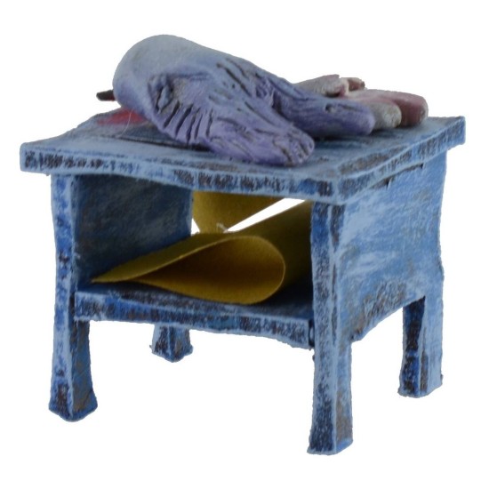 Wooden bench with fish cm 5,5x4, 5x6 h for statues from 10 cm