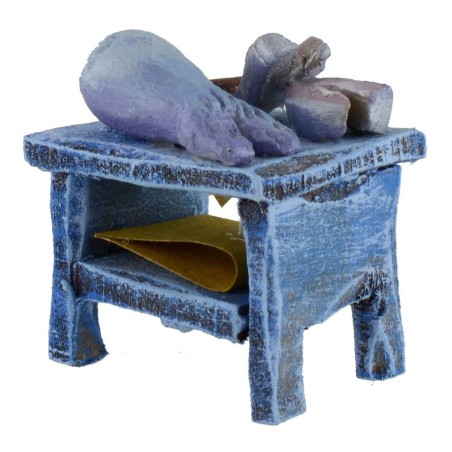 Banco de madera con pez de 3,5x3x4 cm de altura para estatuas