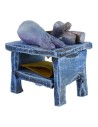 Banco de madera con pez de 3,5x3x4 cm de altura para estatuas