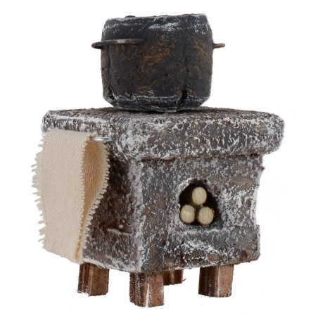 Forno a legna con pentola per cucina cm 5x5x8 h per statue di