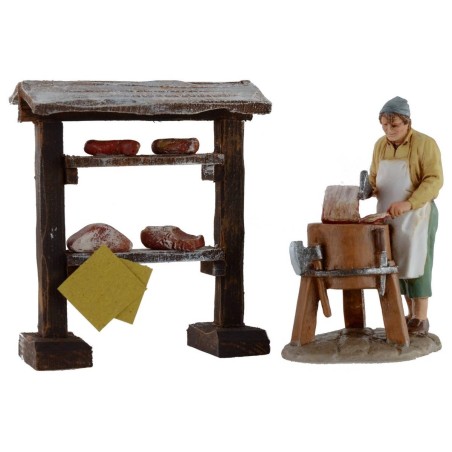 Banco espositivo di carne e salumi cm 9x5x10,5 h per statue da