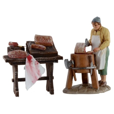 Wooden bench with meat and salumi cm 7x4x7, 5 for statues from