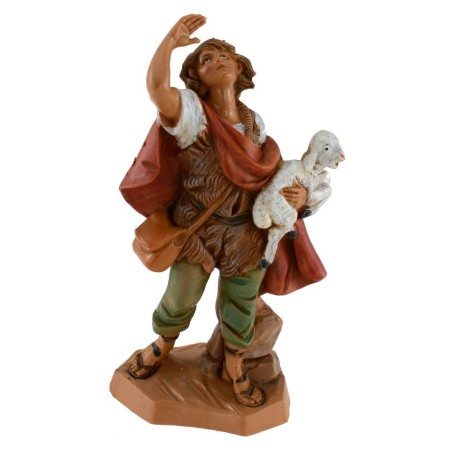 Pastorello con agnello 12 cm Fontanini Mondo Presepi